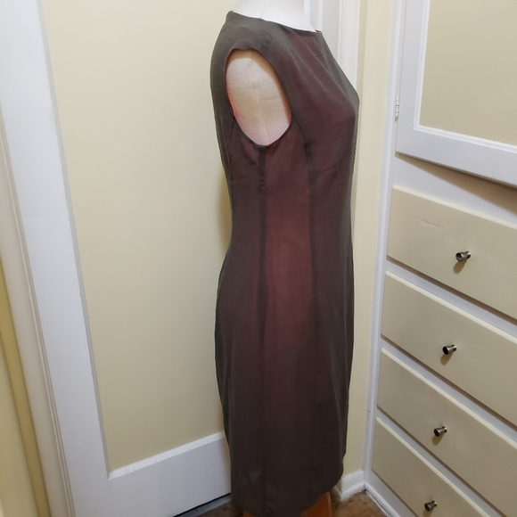 Classic Shift Dress / by Rene Lezard / Gray on Orange / Size 40 Euro / 8… - Picture 3 of 6